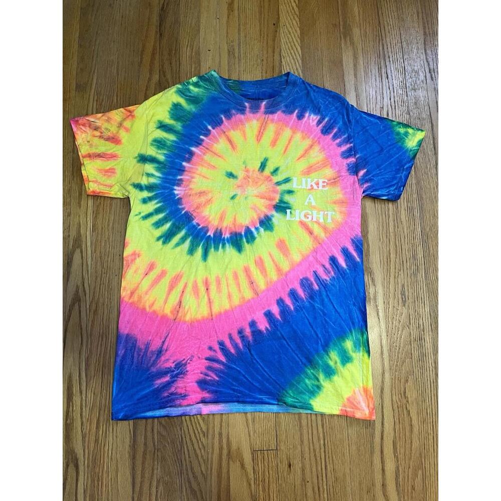 ASTROWORLD Tie Dye Smiley Face Throwup Like A Light T Shirt Size M